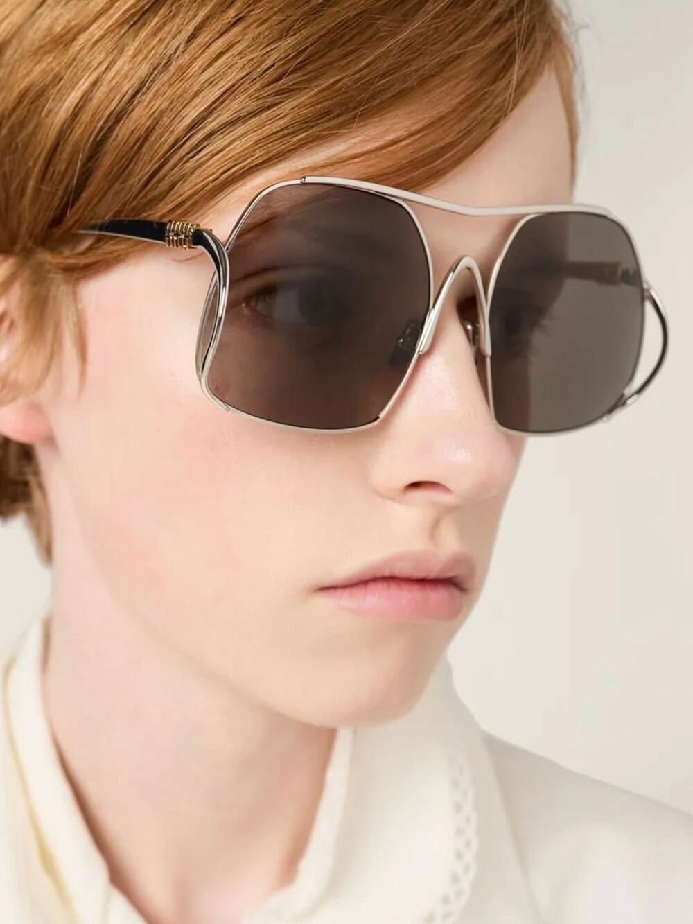 NEW Miu Miu MUA55S 1BC80Q Silver Sunglasses Authentic